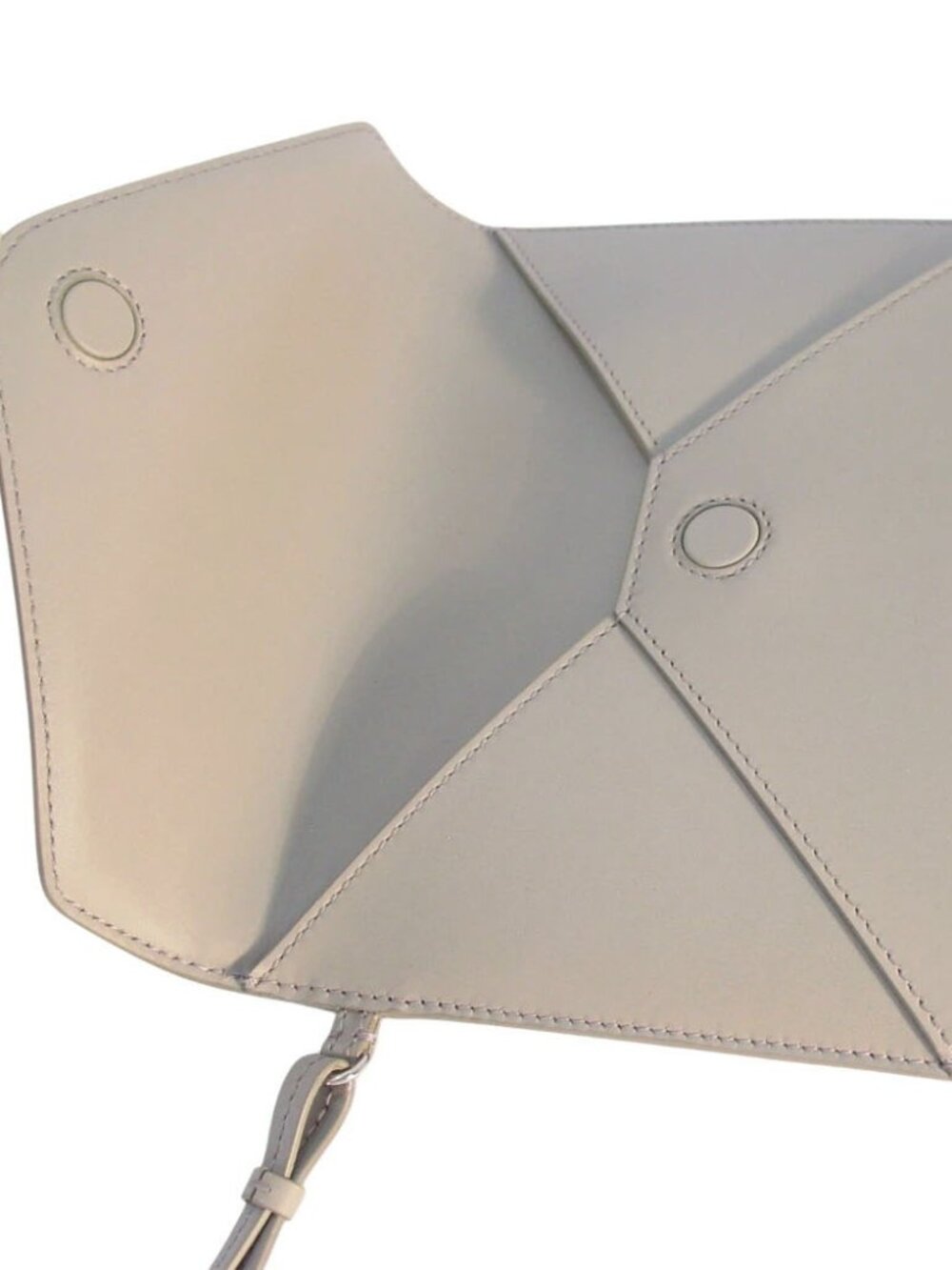 LAFAYETTE 148 New York Taupe Leather Envelope Clutch Wristlet - Made in ITALY - Picture 5 of 6